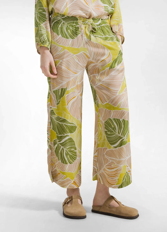 Deha Pantalone Cropoped in Raso All Over Print